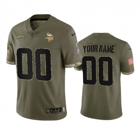 Herren Minnesota Vikings Trikot Personalisiert 2022 Salute To Service Olive